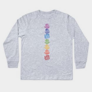 Watercolor Seven Chakras Healing Kids Long Sleeve T-Shirt